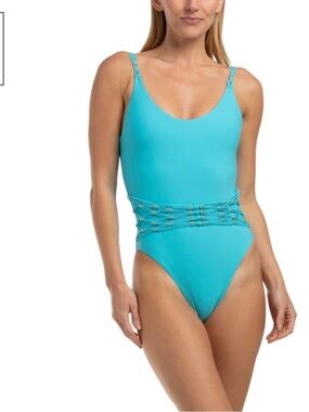 PQ Swim Beaded Brynn One Piece Swimsuit M New
